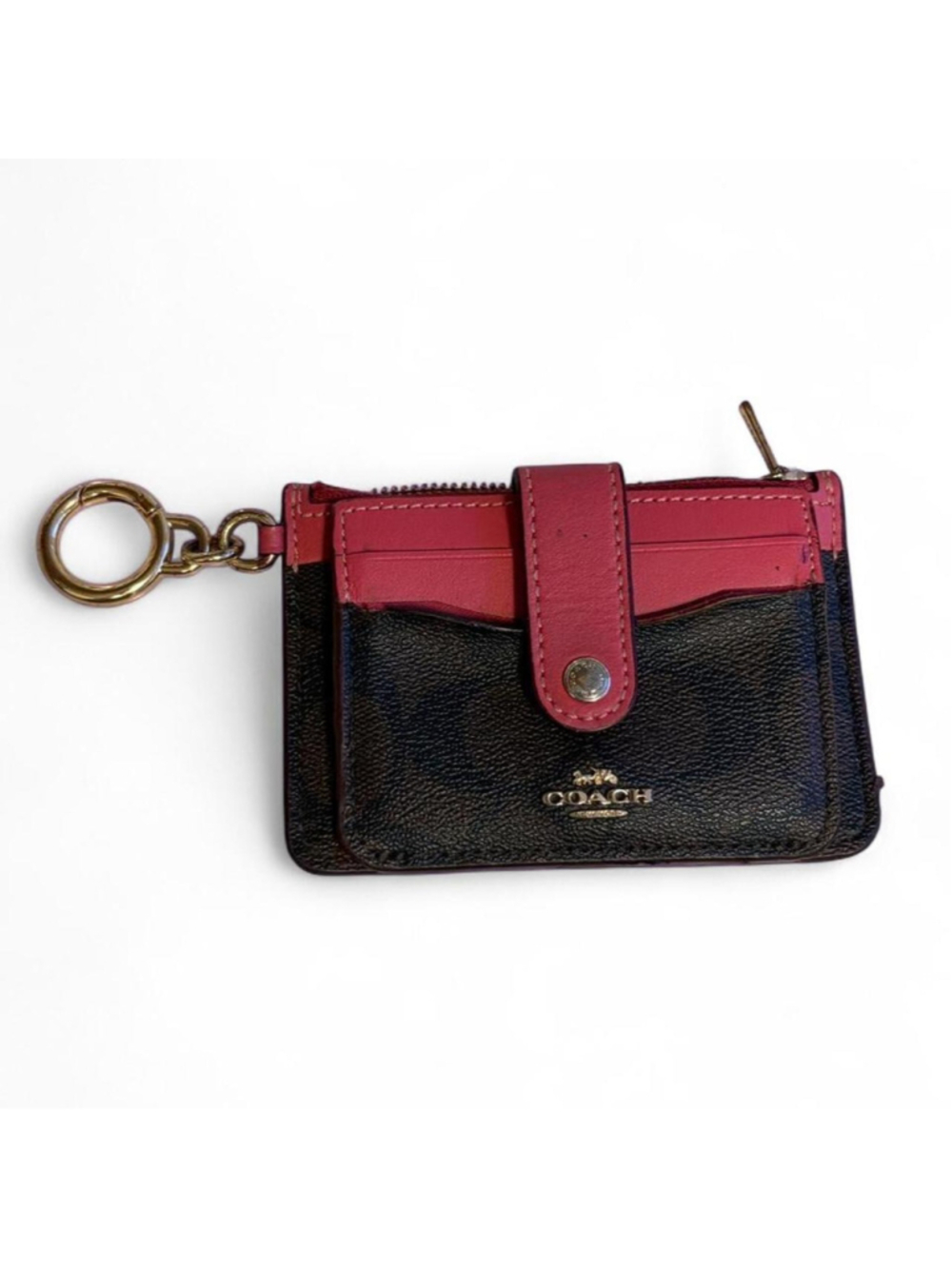 Coach Women's Attachment Card Case in Signature Jacquard y2k